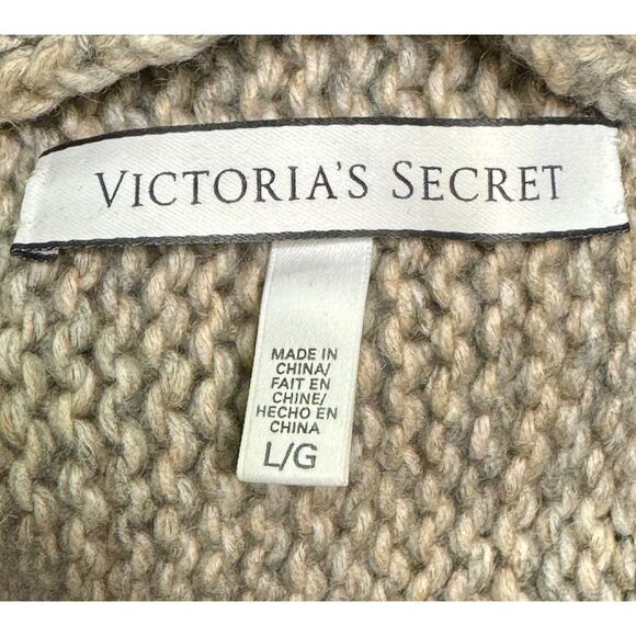 VICTORIA'S SECRET Wool/Alpaca Blend Fringed Open Cardigan/Shawl, Sz L - Picture 6 of 8